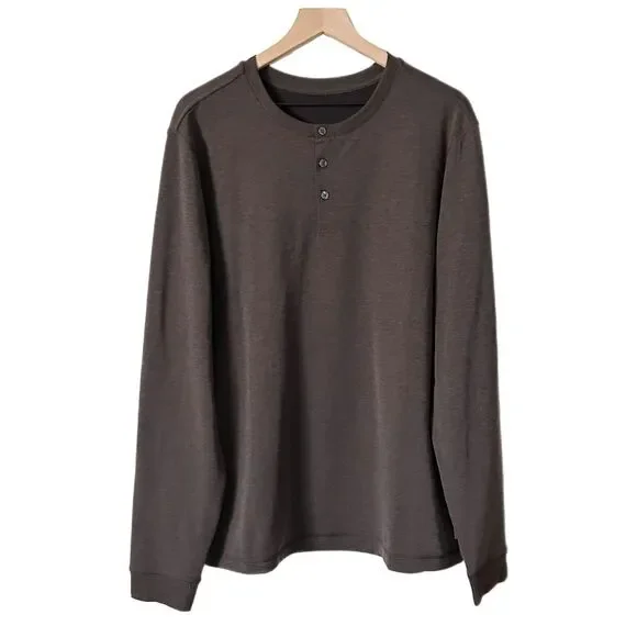 Vuori Men's Austin Henley Shirt in Java Heather Brown Size XL - Picture 1 of 7